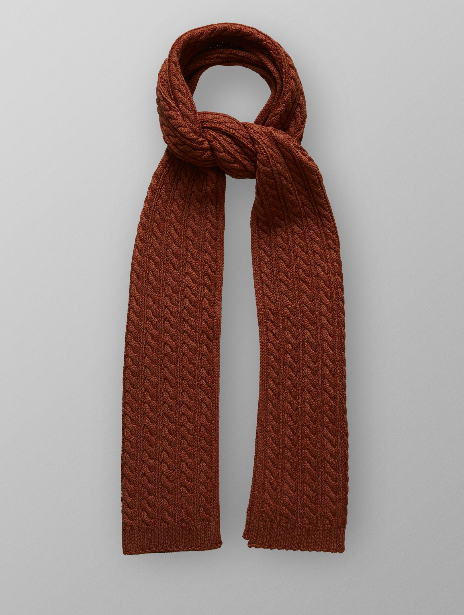 Brown Knitted Wool Scarf - Eton