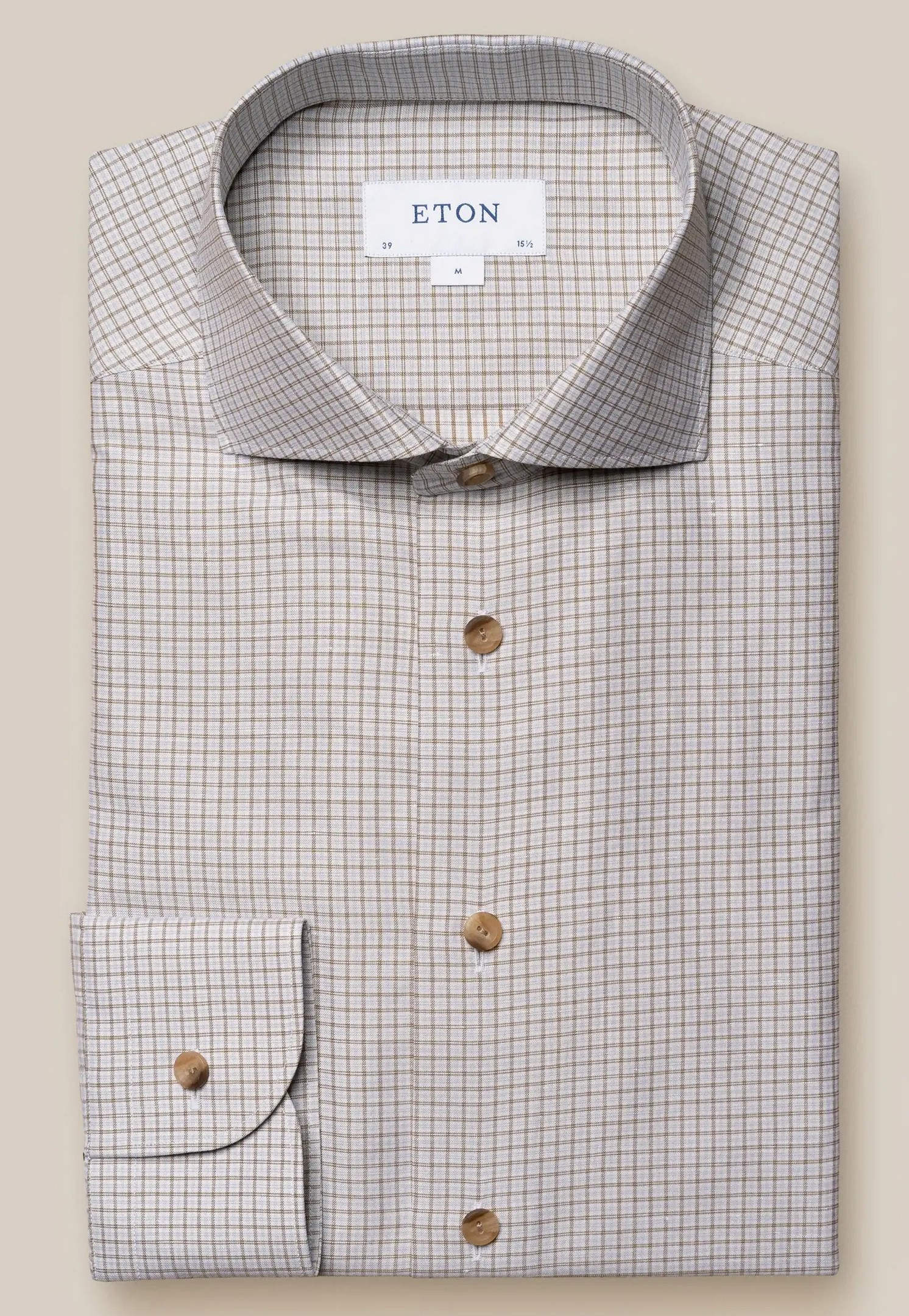 White Wrinkle Free Cotton Linen Shirt - Eton