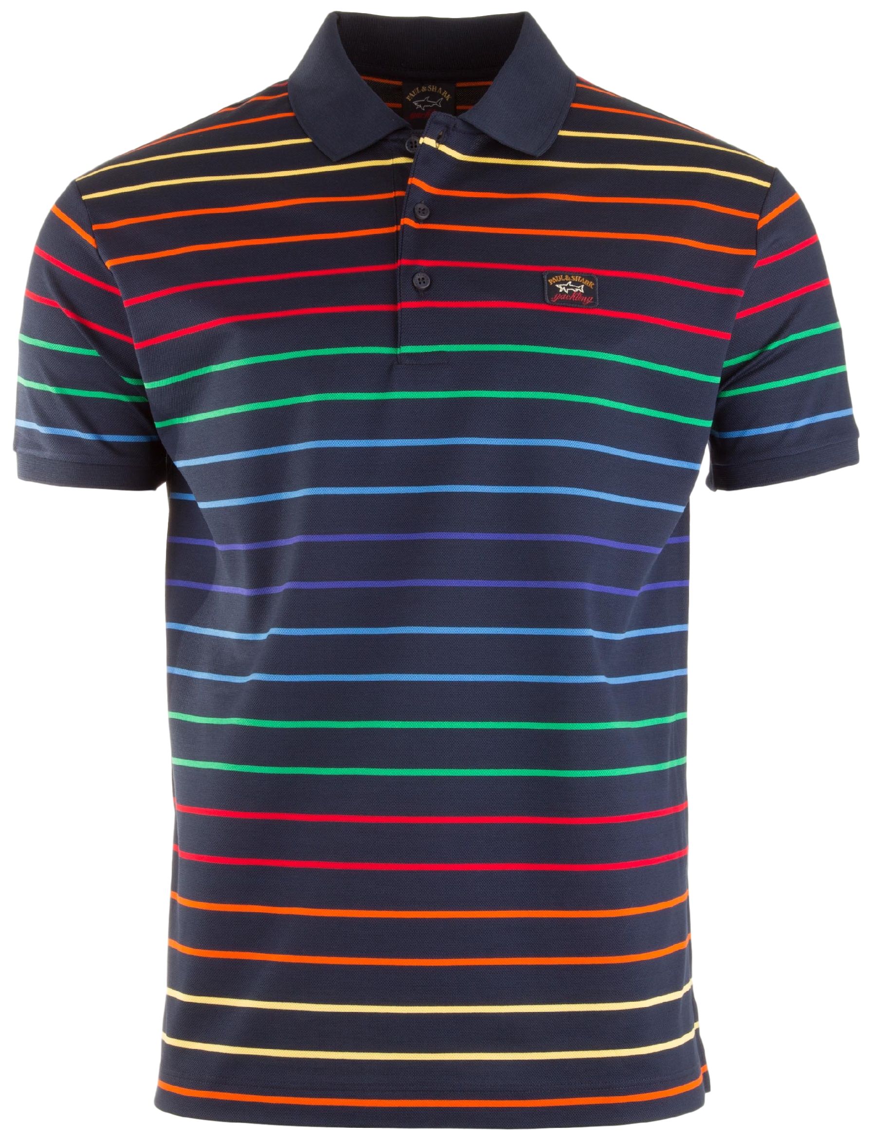 Paul & Shark Rainbow Stripes Polo Poloshirt Multicolor | Jan Rozing Men ...