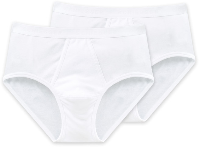 Schiesser Original Classics Feinripp Sports Brief Underwear White