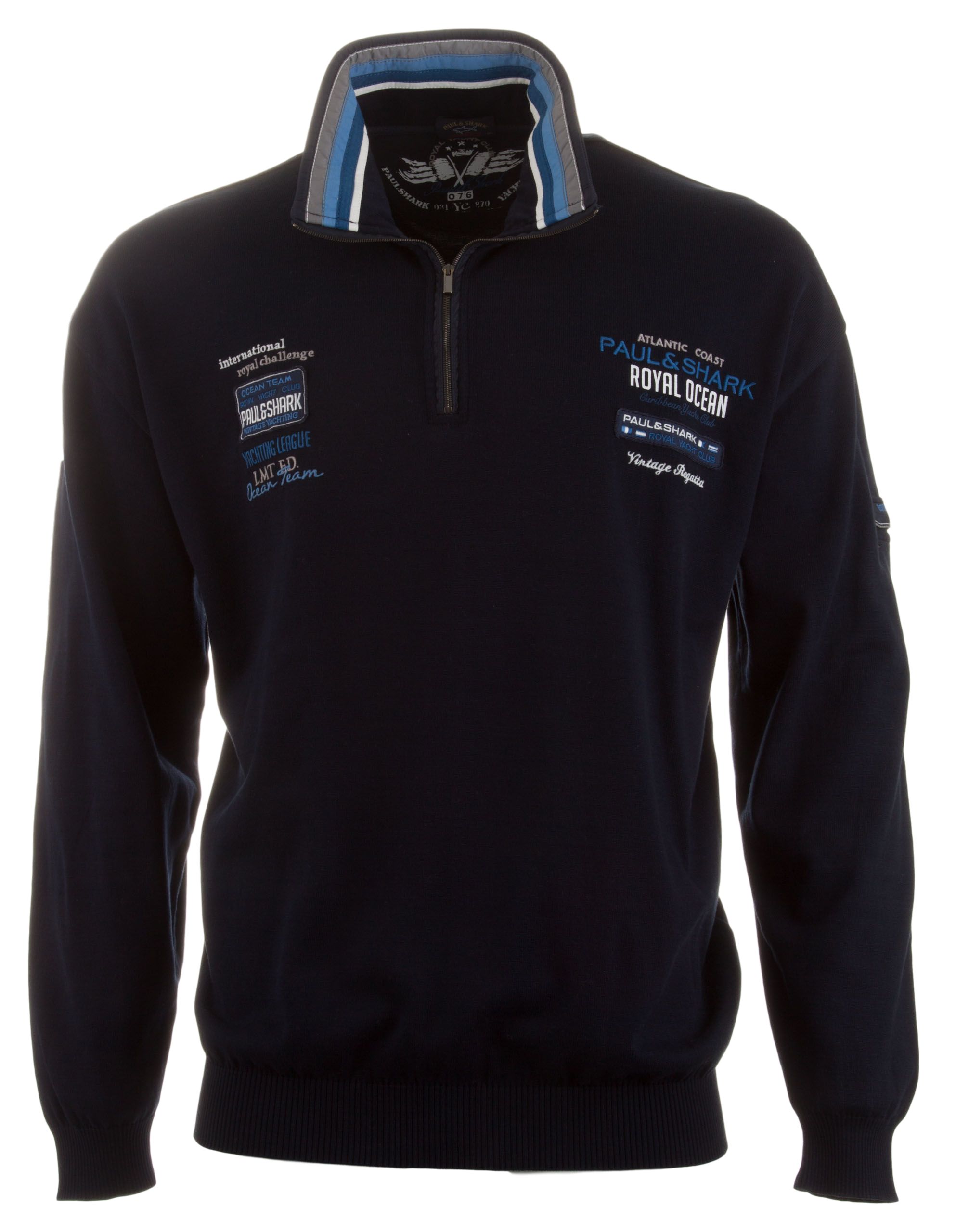 Paul & Shark Royal Yacht Club Cotton Logo Sweater Pullover Navy | Jan  Rozing Men's Fashion